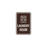 Dark Brown Portrait Round Laundry Room Sign