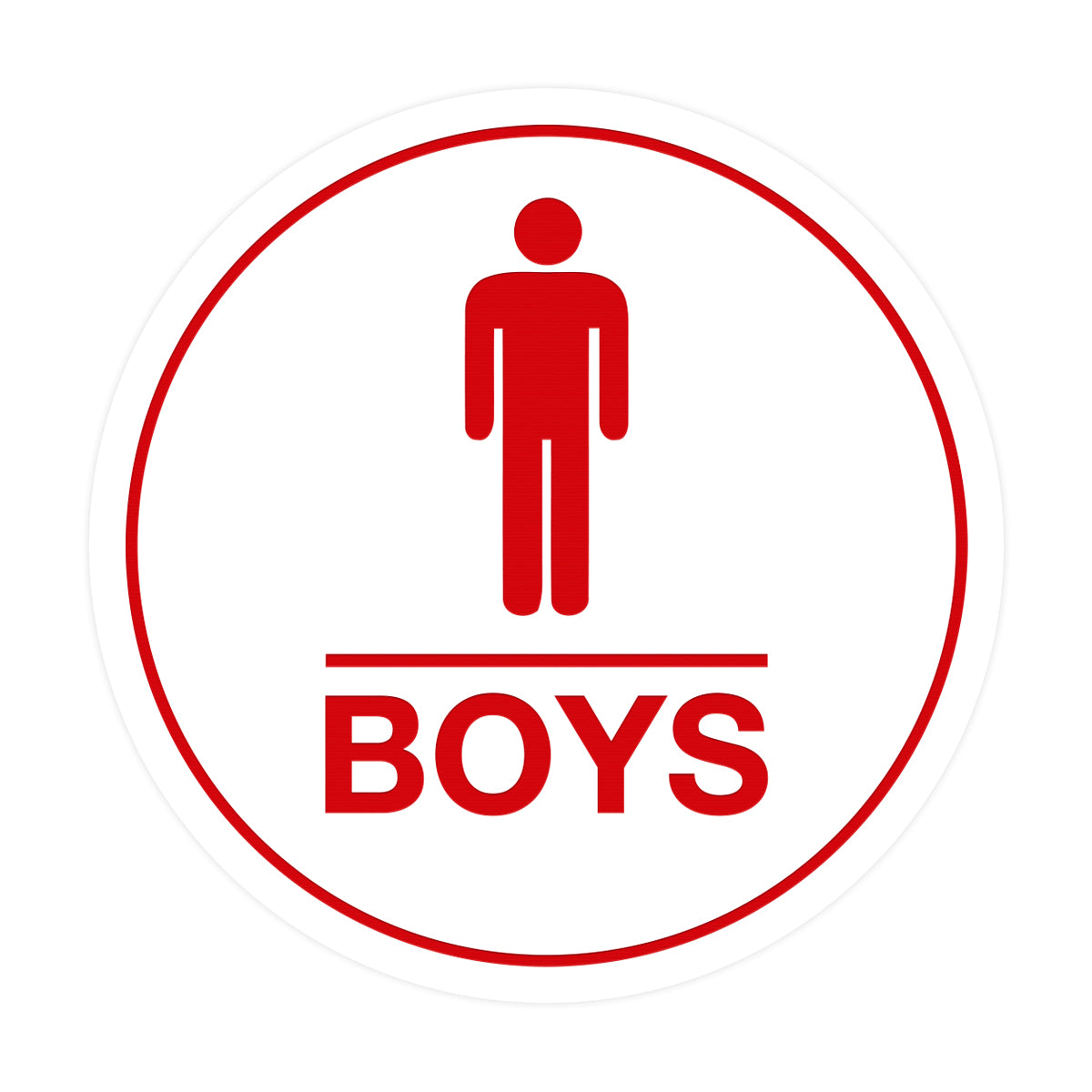 Signs ByLITA Circle Boys (male bathroom icon) Sign