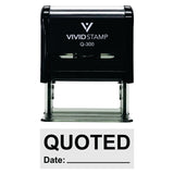 Quoted With Date Line Self-Inking Office Rubber Stamp