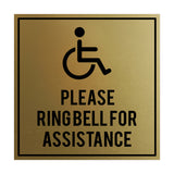 Signs ByLITA Square please ring bell for assistance Sign