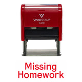Missing Homework Teacher Self Inking Rubber Stamp