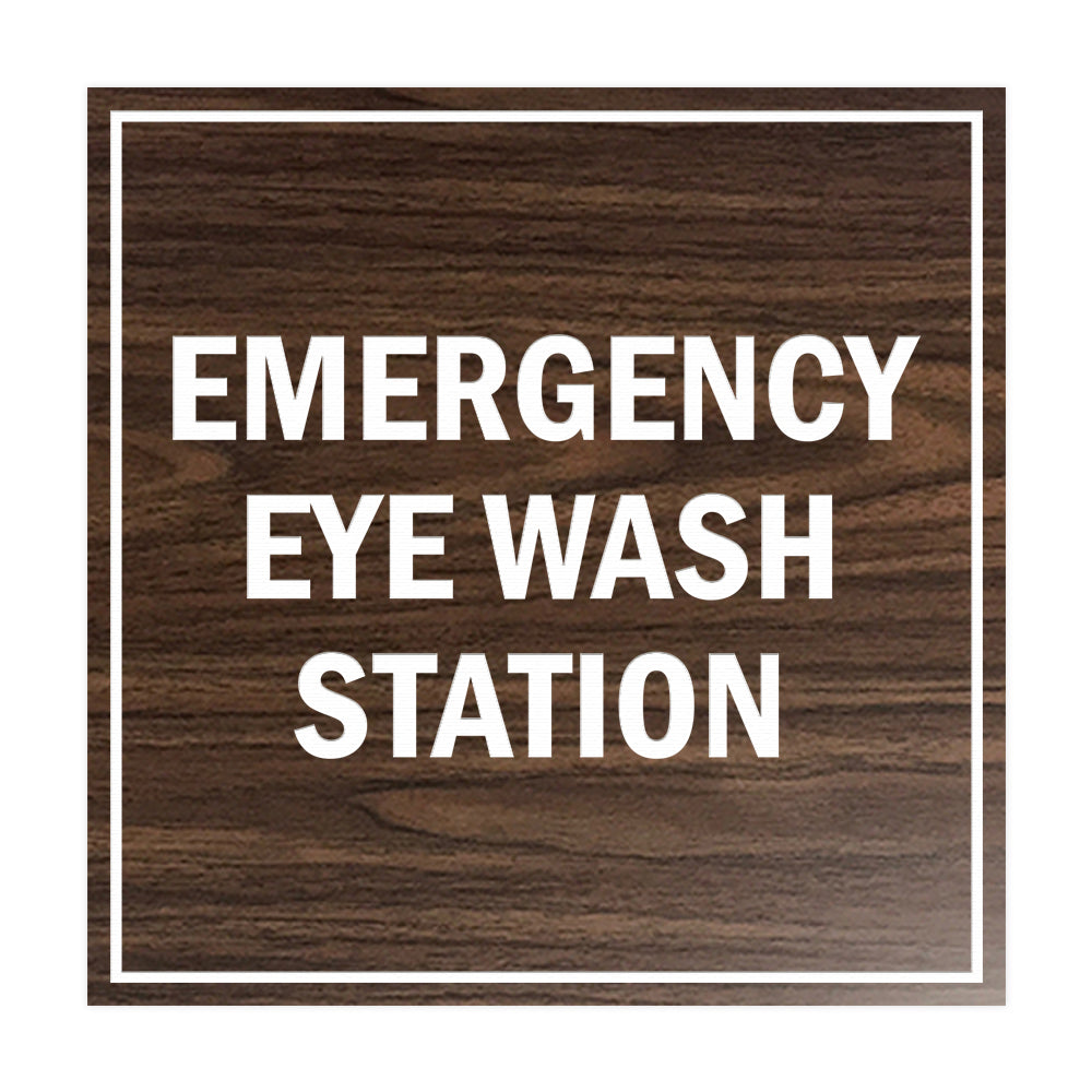 Signs ByLITA Square Emergency Eye Wash Station Sign with Adhesive Tape, Mounts On Any Surface, Weather Resistant, Indoor/Outdoor Use