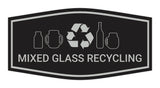 Fancy Mixed Glass Recycling Wall or Door Sign