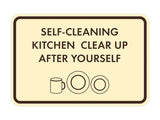 Classic Framed Self-Cleaning Kitchen Clear Up After Yourself Wall or Door Sign
