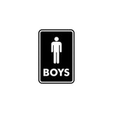 Portrait Round Boys Restroom Sign