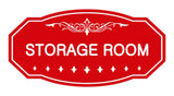 Red / White Victorian Storage Room Sign