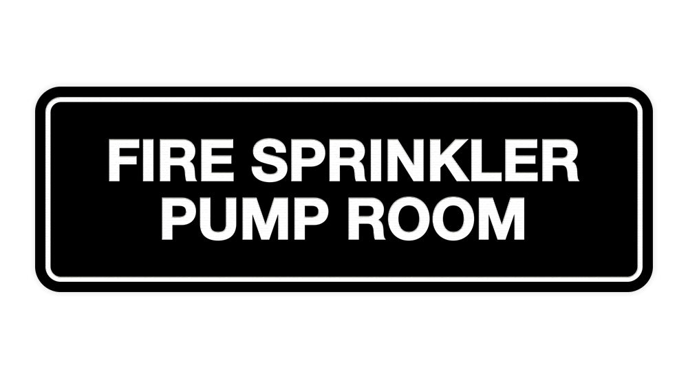 Black Signs ByLITA Standard Fire Sprinkler Pump Room Sign
