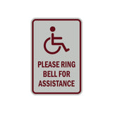 Portrait Round Please Ring Bell For Assistance Sign