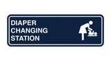 Navy Blue / White Signs ByLITA Standard Diapers Changing Station Sign