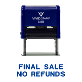 Basic Final Sale No Refunds Self Inking Rubber Stamp