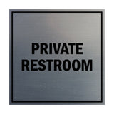 Signs ByLITA Square Private Restroom Sign with Adhesive Tape, Mounts On Any Surface, Weather Resistant, Indoor/Outdoor Use