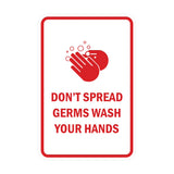 Portrait Round Don'T Spread Germs Wash Your Hands Sign