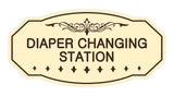 Ivory / Dark Brown Victorian Diaper Changing Station Sign