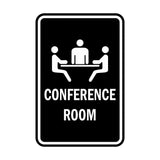 Black Portrait Round Conference Room Sign