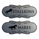 Designer Stallions and Mares, Restroom Wall or Door Signs (Set of 2)