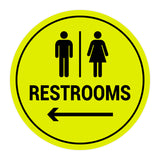 Signs ByLITA Circle Restrooms Left Arrow Sign