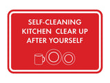 Classic Framed Self-Cleaning Kitchen Clear Up After Yourself Wall or Door Sign