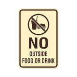 Portrait Round No Outside Food Or Drink Sign