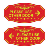 Victorian Please Use Other Door Sign Set
