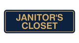 Navy Blue / Gold Standard Janitor's Closet Sign