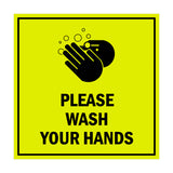 Signs ByLITA Square Please Wash Your Hands Sign with Adhesive Tape, Mounts On Any Surface, Weather Resistant, Indoor/Outdoor Use