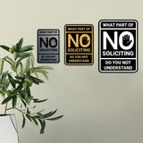 Portrait Round What Part of No Soliciting Do You Not Understand Wall or Door Sign