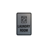 Brushed Silver Portrait Round Laundry Room Sign