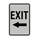 Portrait Round Exit Left Arrow Sign