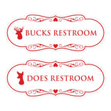 Designer Bucks and Does Novelty Restroom Signs (Set of 2) Wall or Door Sign