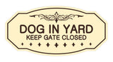 Victorian Dog In Yard Keep Gate Closed Sign