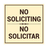 Signs ByLITA Square No Soliciting No Solicitar Sign with Adhesive Tape, Mounts On Any Surface, Weather Resistant, Indoor/Outdoor Use