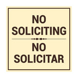 Signs ByLITA Square No Soliciting No Solicitar Sign with Adhesive Tape, Mounts On Any Surface, Weather Resistant, Indoor/Outdoor Use