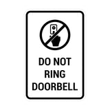 Portrait Round Do Not Ring Doorbell Sign