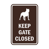 Portrait Round Keep Gate Closed Dog Sign