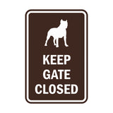 Portrait Round Keep Gate Closed Dog Sign