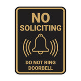 Portrait Round No Soliciting Do Not Ring Doorbell Wall or Door Sign