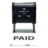 Paid By Date Self Inking Rubber Stamp