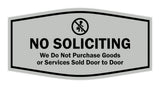 Fancy No Soliciting We Do Not Purchase Goods or Services Sold Door to Door Wall or Door Sign