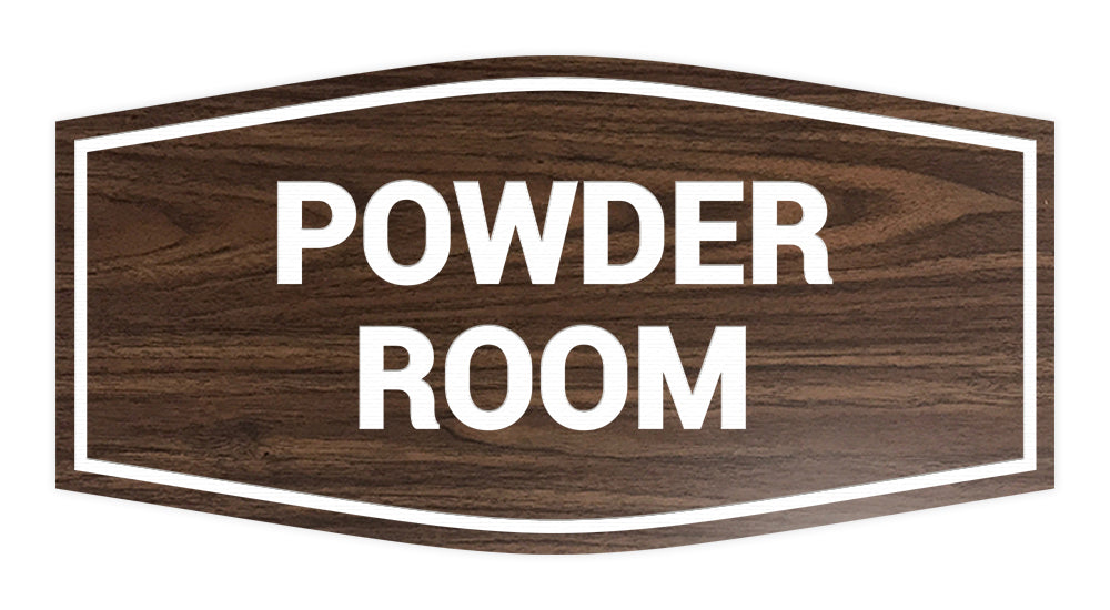 Walnut Signs ByLITA Fancy Powder Room Sign with Adhesive Tape, Mounts On Any Surface, Weather Resistant, Indoor/Outdoor Use