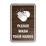 Portrait Round Please Wash Your Hands Sign