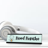 Head Honcho, Stick People Desk Sign, Novelty Nameplate (2 x 8")