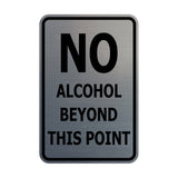 Portrait Round No Alcohol Beyond This Point Sign