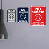 Portrait Round No Soliciting Seriously it is Very Annoying Wall or Door Sign
