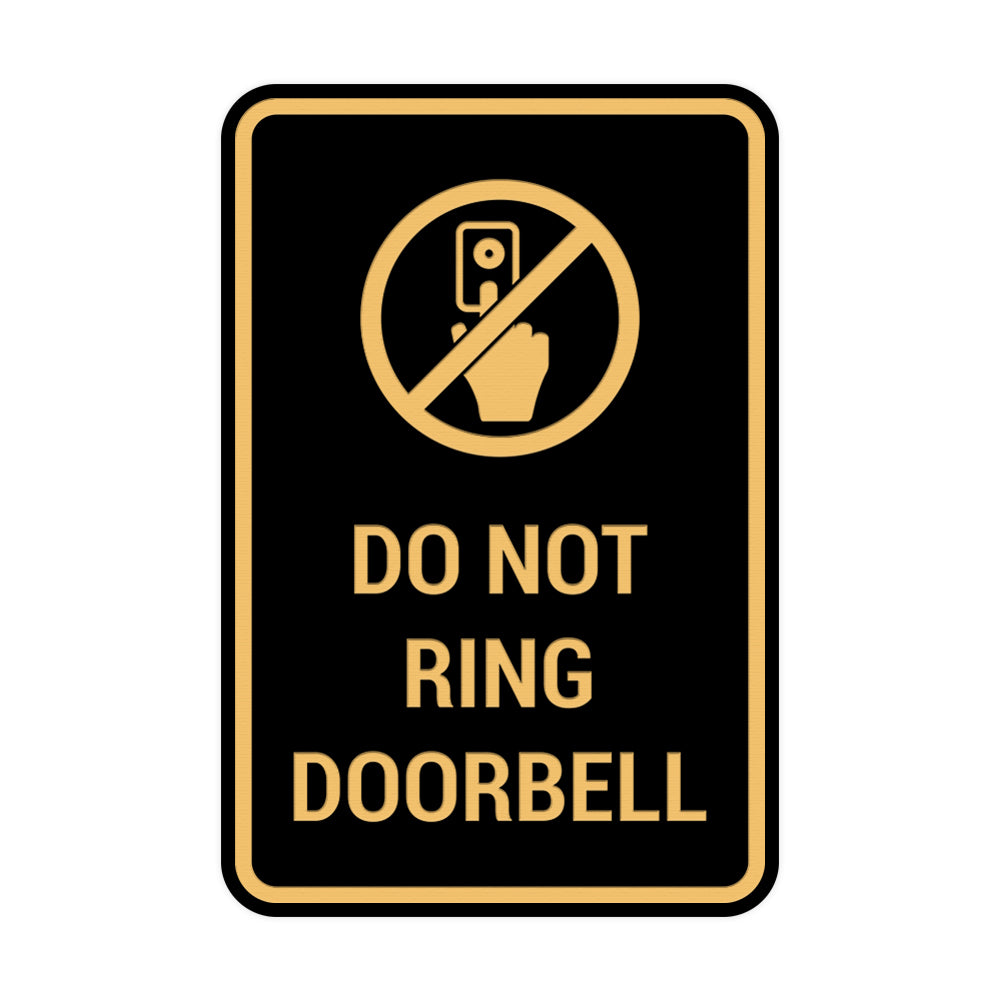 No Ringing Sign Portrait Round Do Not Ring Doorbell Sign – Pacific Sign and Stamp