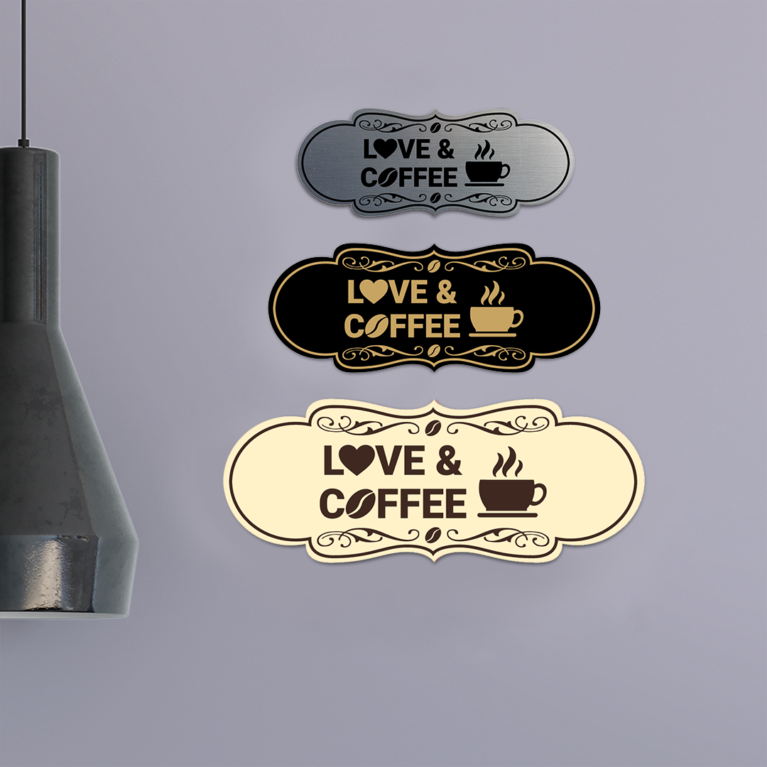 Designer Love and Coffee Wall or Door Sign