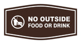Fancy No Outside Food or Drink Sign