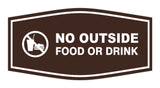 Fancy No Outside Food or Drink Sign