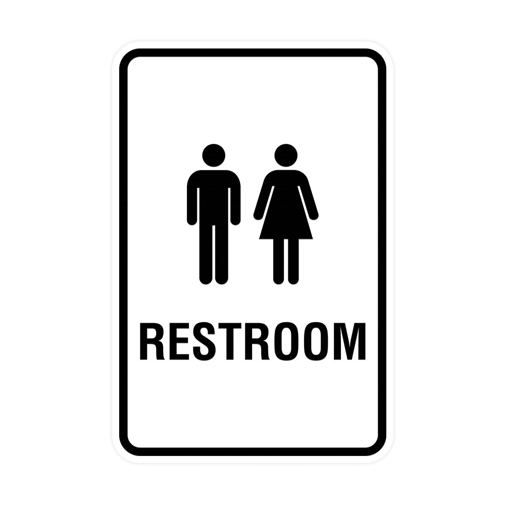 Portrait Round Unisex Restroom Sign