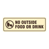 Standard No Outside Food Or Drink Sign