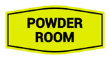Yellow / Black Signs ByLITA Fancy Powder Room Sign with Adhesive Tape, Mounts On Any Surface, Weather Resistant, Indoor/Outdoor Use